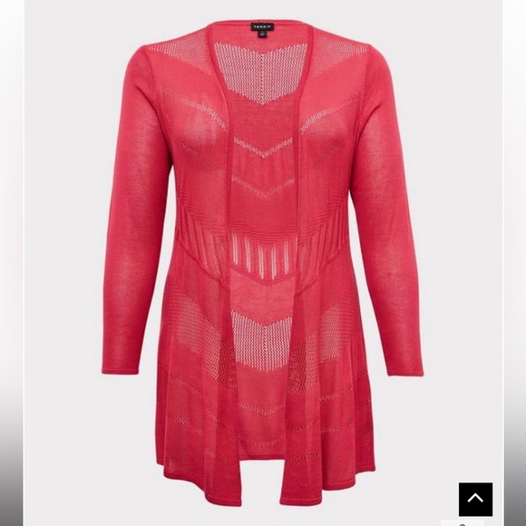 Pointelle Cardigan Open Front Sweater - Picture 4 of 6